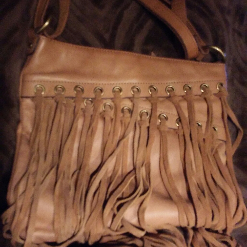 Lucky Brand Fringed Tan Purse